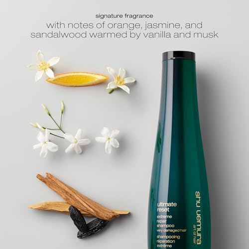 shu uemura art of hair Ultimate Reset Extreme Hair Repair Shampoo - Strengthens to Reduce Breakage and Split Ends, Deeply Conditions and Nourishes Damaged Hair, With Japanese Rice Extract