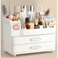 Large Makeup Organizer Countertop with Drawers, Make Up Organizer for Vanity, Makeup Storage Organizer Countertop Makeup Organizers for Skincare, All White