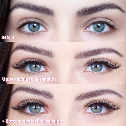Beauty7 Mixed Volume Under Bottom Lower Individual False Eyelash Extension Tray Matte Synthetic Mink Lash (0.15 Thickness, J Curl)