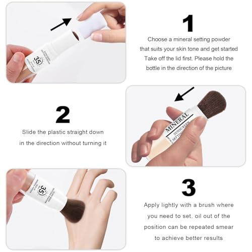 Mineral Sunscreen Setting Powder, SPF 35 Translucent Loose Powder for Face & Scalp, Mineral Brush Powder, Oil Control Natural Matte Finish, Lasting Lightweight Breathable (#01 Translucent)