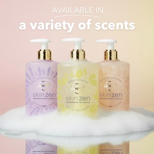 Safeguard Liquid Hand Soap, Skin Zen, Washes Away 99% Bacteria, Made with Natural Moisturizers & 2X Skin Conditioners, Safeguarding Families, PH Balanced Formula, Lavender & Sandalwood Scent, 16 oz