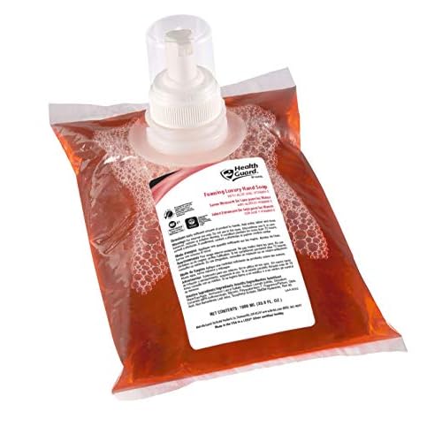 Health Guard¢ç Foaming Luxury Hand Soap refills, for Kutol wall mount dispensers, Pink with tropical fragrance, 4/1000 mL refill bags, Green Seal Certified, Made in USA