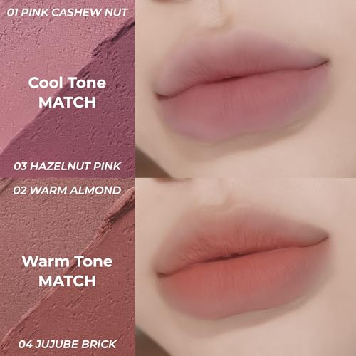 COLORGRAM NUDE BLUR JAM 04 JUJUBE BRICK | Pudding Pot Lip & Cheek Tint with Whipped Mousse Texture | Velvet Matte Finish, Featherlight Blur Tint | Multi-Use Korean Makeup