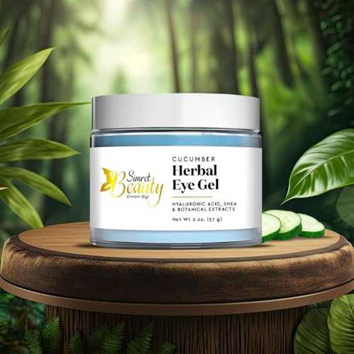 Eye Cream for Dark Circles, Anti-Aging Herbal Eye Gel with Hyaluronic Acid, Caffeine, Coffee, and Shea - Best for Puffiness, Wrinkles, and Fine Lines