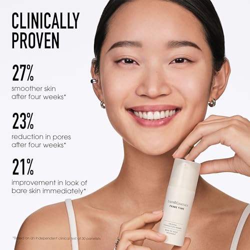 bareMinerals Prime Time Original Foundation Primer ? 24HR Wear, Smooths Texture, Controls Shine, Extends Makeup Wear & Nourishes Skin, Non?Comedogenic, Vegan, Cruelty-Free & Dermatologist-Tested