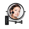 Wall Mounted Magnifying Makeup Mirror with 1X 10X Magnification and Extendable Arm, 8 Inch Double Sided Vanity Mirror for Bathroom, Wall Mirror for Teen Girls, Women, Matte Black