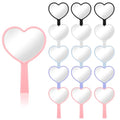 15 Pcs Heart Shaped Handheld Mirror Small Travel Makeup Mirrors with Handle Mini Heart Bulk Plastic Cosmetic Gift for Women (Bright Color)