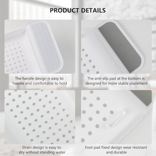 Bath Tub Tray - Stretchable, Strong Load-Bearing, Plastic, Anti-Slip Design - Ultimate Bathtub Caddy Tray (White)