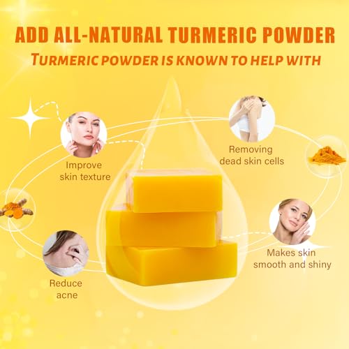 3 Pack Turmeric Soap Bar for Face & Body Cleanser, Organic Turmeric Soap, Smooth Skin and Moisturizing, All Natural Tumeric Soap, Handmade Turmeric Face Soap Ginger Soap, 3.53oz ¡¿ 3