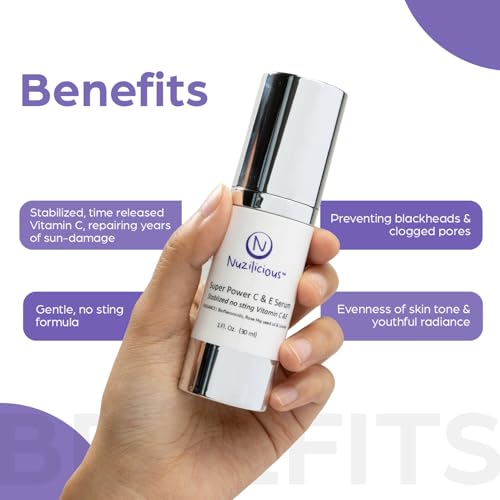 Professional Grade Super C & E Serum for Glowing Skin ? Stabilized, Non-Stinging Vitamin C Formula ? Vegan, Cruelty-Free, Anti-Dullness Face Serum ? 1 oz