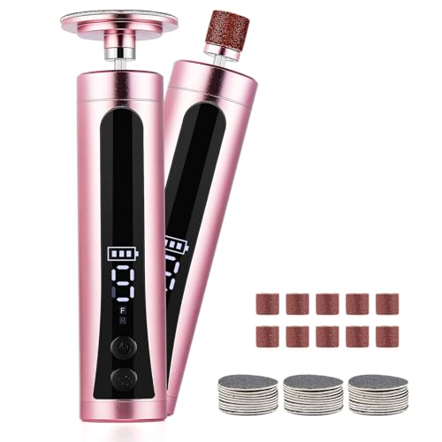 Rechargeable Callus Remover for Feet: Electric 2-in-1 Pedicure Tools - Foot File Grinder LCD Display 9 Adjustable Speeds 2 Sanding Heads 30 Sanding Paper