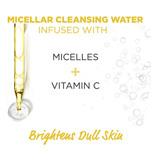 Garnier Micellar Water with Vitamin C, Facial Cleanser & Makeup Remover, Brightening & Hydrating, For All Skin Types, Vegan, Cruelty Free, 13.5 Fl Oz (400mL), 2 Count