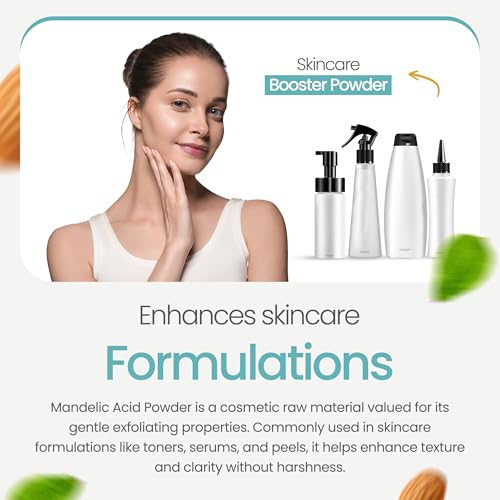 Mandelic Acid Powder 99.9% Purity, DIY Cosmetic Grade For Mandelic Acid Serum, Peel/Mask or add to Cream, Moisturizer (4 Ounce / 113 Gram)