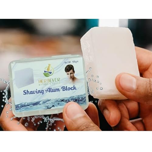 Aftershave Alum Block ? Natural Unscented Shaving Stone for Men, Post-Shave Care for Sensitive Skin, Travel-Friendly with Durable Plastic Case & Hanging Option (100 g / 3.5 oz)