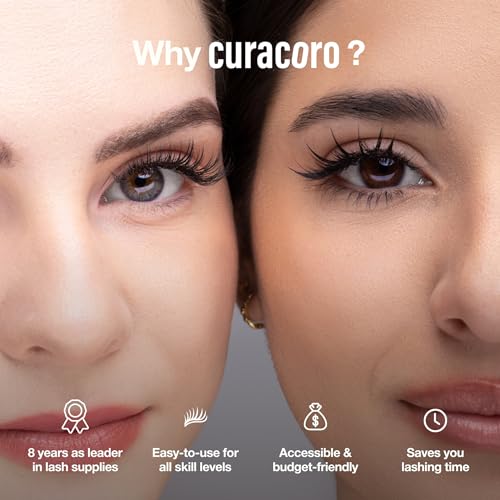 Curacoro Super Mink Eyelashes Extensions, 0.03 CC Curl 11mm Length Silk Eyelashes, Individual Eyelash Extensions