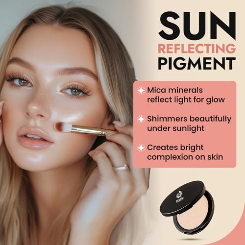 Organic Highlighter Makeup Powder, Diamond Dust - Talc-Free, Lightweight & Vegan Shimmer Highlighter for Radiance on Face, Body & Collarbone - No Paraben, Cruelty-Free, Made in USA