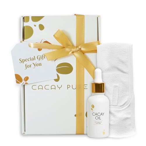 Cacay Pure Anti-Aging Oil ? Natural Retinol Cacay Oil for Face, Hair, and Body | Organic Vitamin E Oil for Lip & Cuticle Care | Organic Face & Skin Oil Therapy (Cacay Oil + Spa Headband) (30ml)