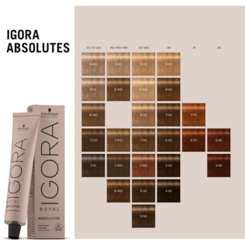 Schwarzkopf Professional Igora Royal Absolutes Hair Color, 7-60, Medium Blonde Chocolate Natural, 2.1 Ounce
