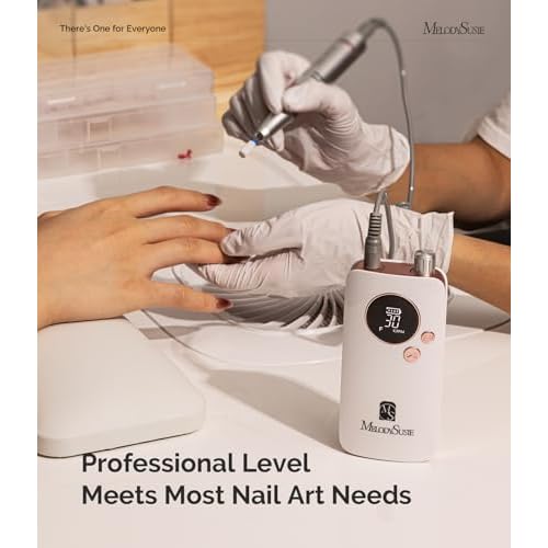 MelodySusie Entry-Level Clip-On Rechargeable Nail Drill, SC320F 30000RPM E-File with Pastel & Colorful Design for Manicure Shaping & Gel Removal, Ideal for Training, Nail Art Practice & Home Use.