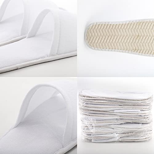 Frcctre 15-20 Pairs Disposable Slippers, Non-Slip Disposable Women Spa Slippers Portable Indoor Slipper for Guests Hotel Home Travel Wedding Salon, Individually Wrapped