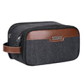 WITZMAN Canvas Toiletry Bag for Men Large Capacity Hanging Dopp kit for Men Leather Toiletries Water-resistant Bathroom Bag(A8002 Black)