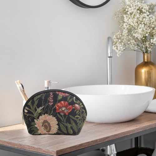 Signare Tapestry Cosmetic Bag Makeup Bag for Women with Floral Design