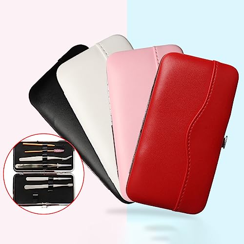GSHLLO PU Leather Tweezer Storage Bag - Eyelash Extension Tweezer Case - Black
