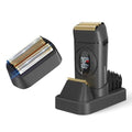 HUMMINGBIRD MK17 DualPro Foil Shaver & Beard Trimmer for Men ? Gold Titanium Blades, Digital Display, Wet/Dry, USB-C & Wireless Charging Dock with One Additional Foil Replacement Blade