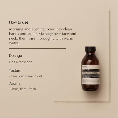 Aesop Amazing Face Cleanser | Non-Drying Daily Cleanser to Remove Grime and Oils | Cleanse and Refresh The Skin Without Disturbing Its Natural Balance | Travel Size | 3.3 oz / 100 mL
