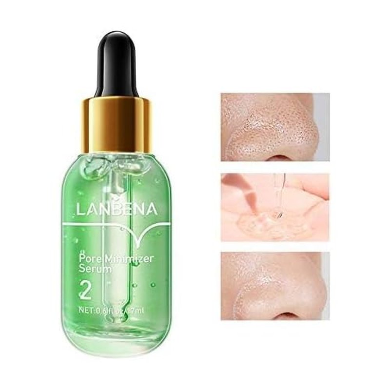 LANBENA Pore Minimizer Serum, Pores Shrinking Serum for Face, Oil Control Firming, Tightening Pores, Vegan Moisture after Blackhead Remover, Centella Asiatica, Hamamelis Virginiana, 0.6 fl.oz