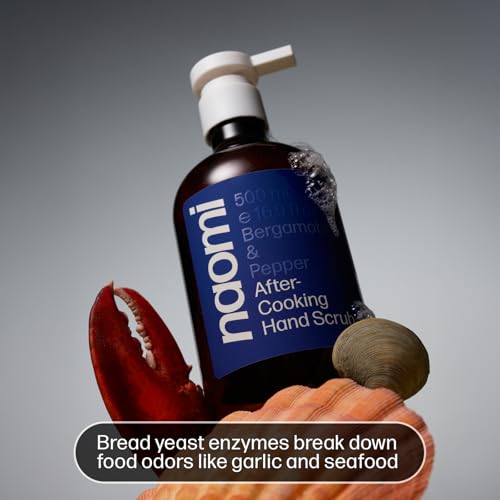 Naomi After-Cooking Hand Scrub | Exfoliating Hand Wash | Odor Neutralizing Kitchen Soap (Bergamot & Pepper)