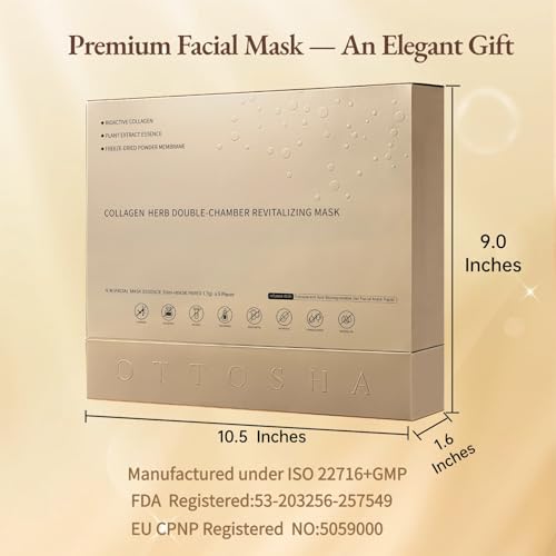 Bioactive Collagen Face Mask,Separated Serum Gel 33ml And Powder Membrane, Real Deap Skin Care Beauty SPA,Hydrating,Repairing,Revitalizing, Anti-Aging (5 pair)