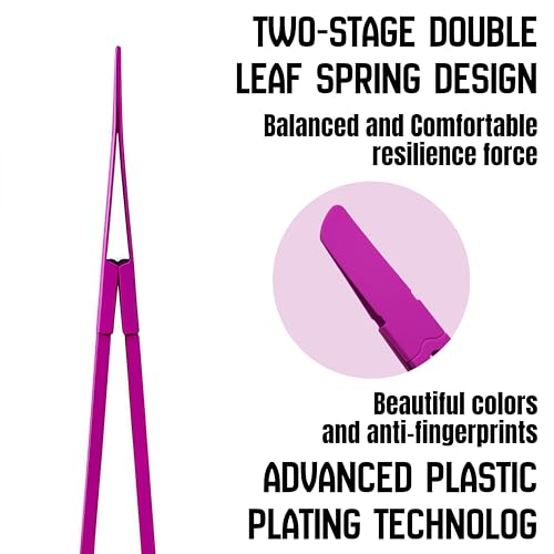 Elegant Women's Facial Tweezers, Stylish Stainless Steel Tweezers ? for Eyebrow Shaping, Hair Removal & Precision Grooming, Essential Makeup Tool¡¼Fuchsia¡½
