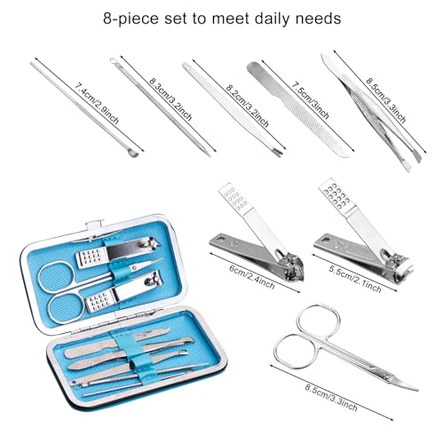 48pack Bulk Manicure Set, Nail Clippers Kit Stainless Steel Fingernail Clippers, Sturdy Nail Tip Cutter Trimmers Professional Grooming Toenail Clippers Personal Pedicure Kits Gift (8-in-1, 4 Colors)