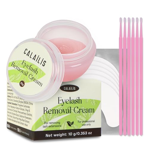 CALAILIS Lash Remover for Lash Extensions Low Irritation Eyelash Extension Remover for Sensitive Skin Quick Dissolves Lash Extension Remover Kit for Professional or Salon Use (10g, Rose)