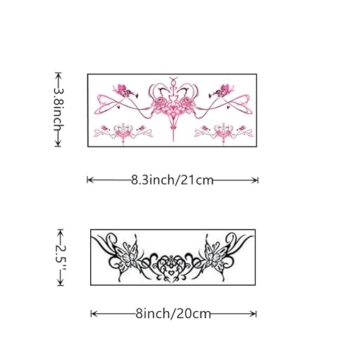 28 Sheet Sexy Temporary Tattoos for Abdomen Waist; Waterproof, Ideal for Bachelorette Parties. Temporary Fake Body Tattoos for Women and Girls