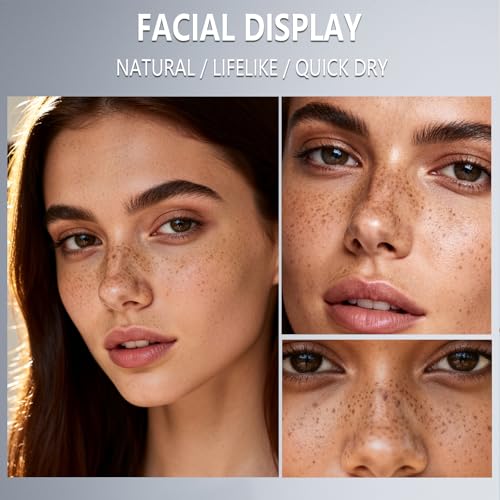 2PCS Light&Dark Brown Freckle Stamp Pen Waterproof, Natural Lifelike Faux Freckles Stamp Stain maker Pen, Long Lasting Quick Dry Liquid Fake Freckle Pencil Magic for Face Sunkissed Makeup
