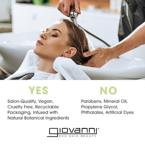 GIOVANNI ECO CHIC Golden Wheat Deep Cleanse Shampoo - Shampoo for Oily Hair, Deep Cleansing With Botanical Oils, Helps Encourages Volume & Shine - Spearmint Oil + Aloe Vera, 8.5 oz (3 Pack)