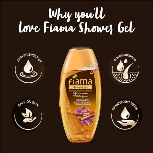 Fiama Body Wash, Golden Sandalwood Oil & Patchouli, 250 ml (8.5 fl?oz) ? Shower Gel for Men & Women