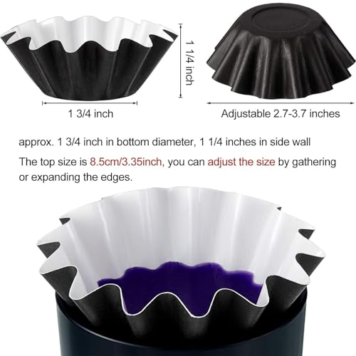 Boao Wax Melt Liners Reusable Leakproof for Any Wax Cubes Waxes Warmer Containers Cups for Scented Candle Plug in Warmers Electric Waxes Melters Burner(Black,25 Pieces)
