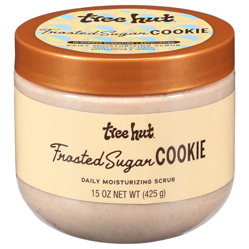 Tree Hut Frosted Sugar Cookie Daily Moisturizing Scrub, Whipped Foamy Exfoliating Body Scrub, Hydrating Formula for Soft, Glowing Skin, 15 oz