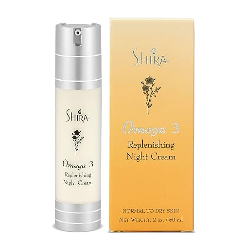 Shira Omega 3 Replenishing Night Cream (2oz) Rich Moisturizing Night Cream for reduced chronic dryness and smooth plump nourished skin (2 oz.)