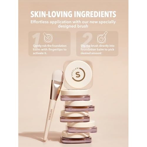 SHEGLAM Hydrating Cream Full Coverage Foundation Balm Long Lasting Concealer Face Foundation for Dry Skin - Shell