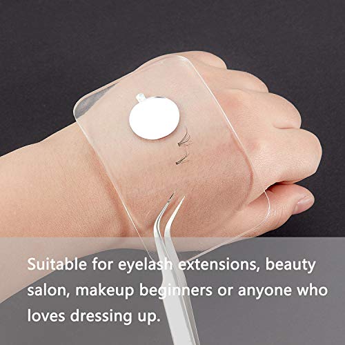 Mudder 900 Pcs 1 Inch Disposable Eyelash Glue Holder and 2 Pcs Reusable Eyelash Pad Stand, Pallet Eyelash Extension Glue Sticker Pads Set for Makeup Tool Supply