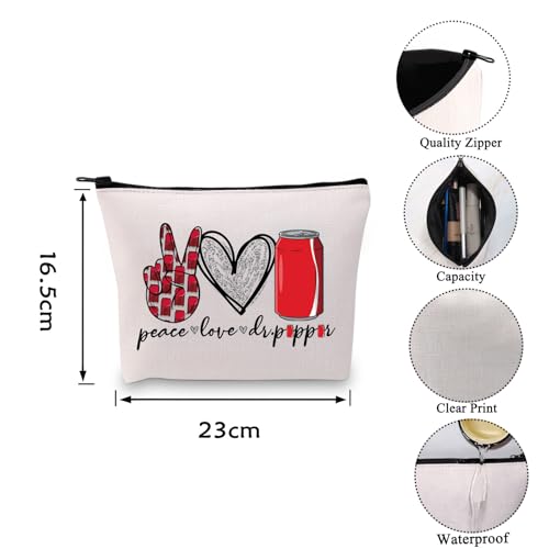 VAMSLL Pep Themed Gift Soda Social Club Gift Soda Addict Gift Dr Zipper Pouch Makeup Bag (Love Pep)
