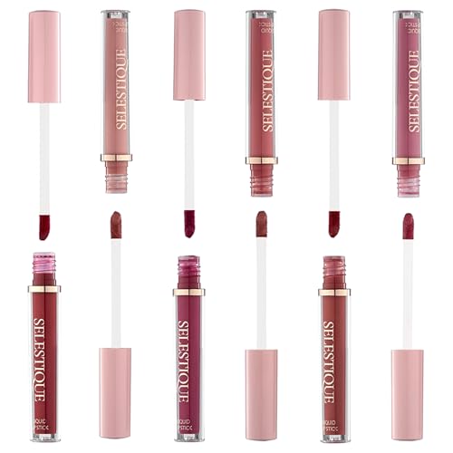 Matte Liquid Lipstick For Women, Set of 6 Colors from Nude to Dark Red, Waterproof Matte Lipstick Long Lasting, Non-Sticky and Fade-Resistant Formula ? Lip Makeup Kit for Long Lasting Style, 6 pcs