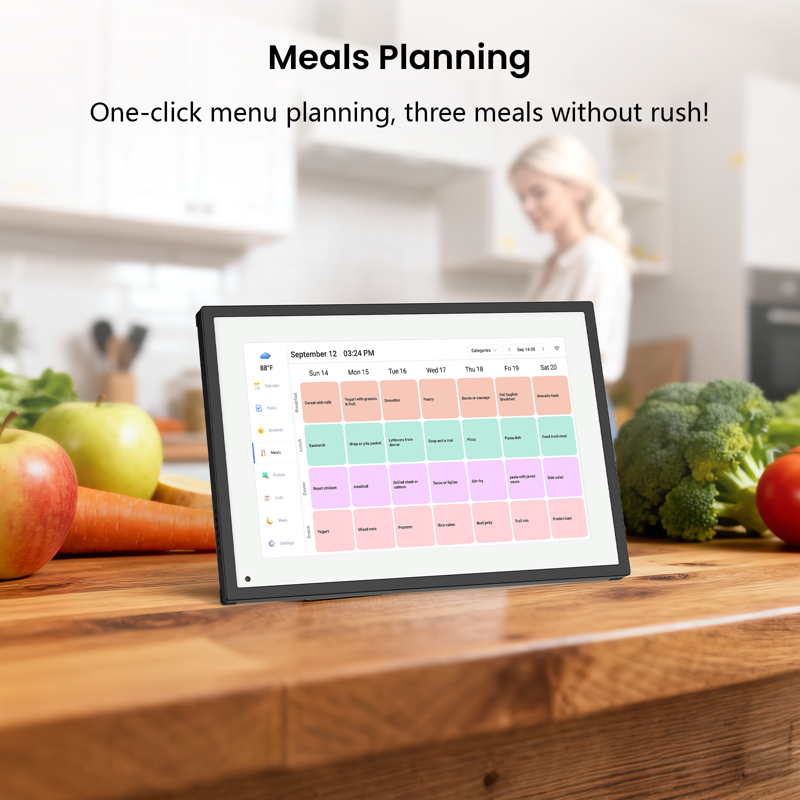 Digital Family Calendar & Planner 10.1 Inch Touchscreen Chore & Meal Organizer