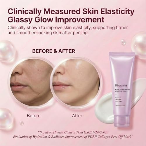 Collagen Wrapping Mask with Salmon PDRN, Fast & Intensive Glass Skin Firming Care, Boosts Elasticity & Reduces Sagging, Korean Skincare (+ Free Jelly Brush Included), 75ml/2.53 fl oz