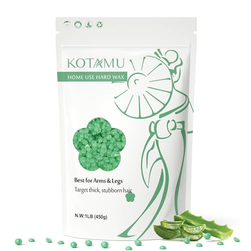 KOTAMU Pink Digital Waxing Kit with 1lb Aloe Wax Beads, Wax Kit for Women Men Sensitive Skin, Thick Hair Formula Wax Beans, For Facial, Arms, Bikini, Brazilian, Legs Hair Removal