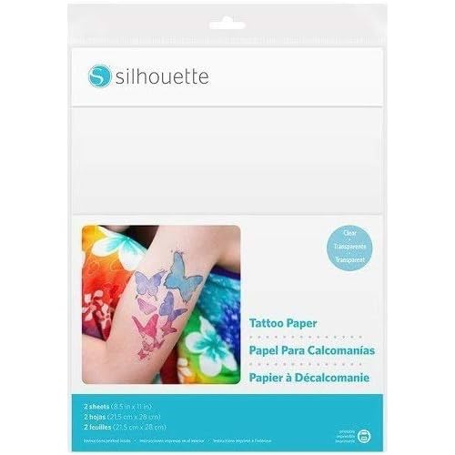 Silhouette America Temporary Tattoo Paper - Custom Designs with Silhouette Machine Print & Cut - Inkjet Printable Tattoo Paper, Easy Application/Removal - For Kids, Events, Promotions - 2 Pack, White